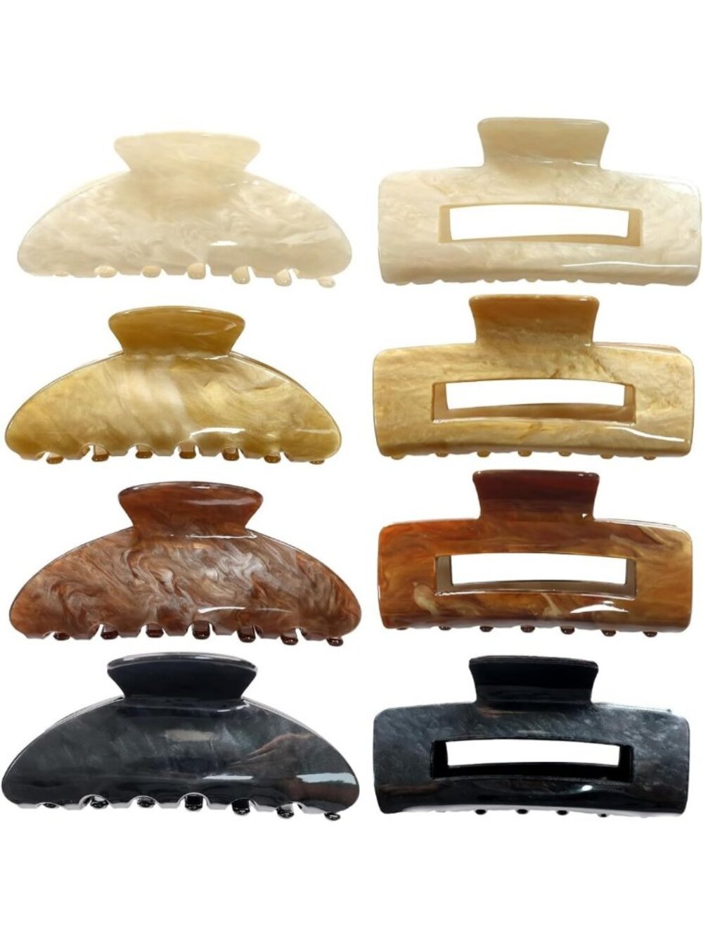 8PCS Large Neutral Hair Clips for Women | Durable Claw Clips for Thick & Thin